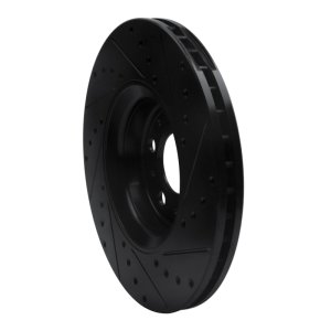 Volvo S60 Brake Rotor (1) - Front Left - R1 Concepts - Drilled & Slotted - Black - `03-`09